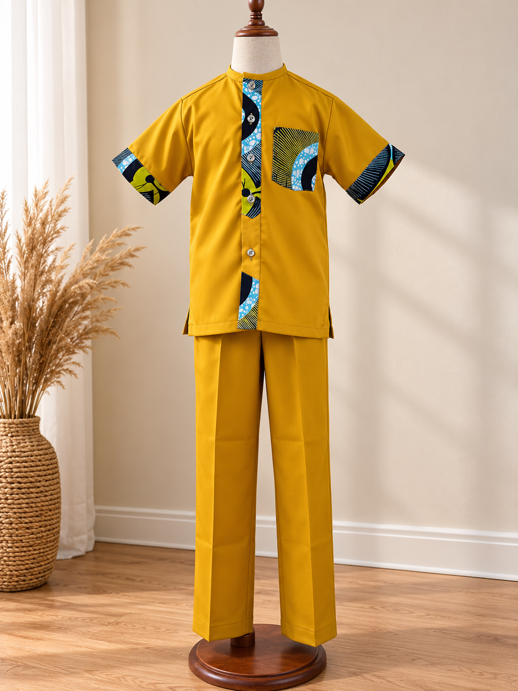 AXIS - Ensemble pantalon enfant, coloris moutarde, vue de face