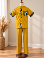 AXIS - Ensemble pantalon enfant, coloris moutarde, vue de face