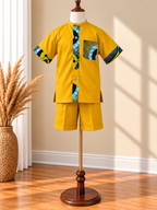 AXIS - Ensemble short enfant, coloris moutarde, vue de face