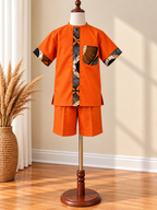 AXIS - Ensemble short enfant, coloris orange, vue de face