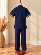 DUALITY - Ensemble pantalon enfant, coloris bleu marine, vue de dos
