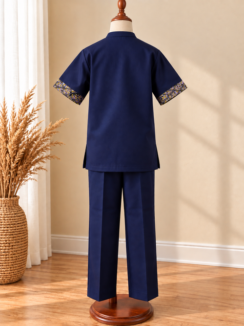 DUALITY - Ensemble pantalon enfant, coloris bleu marine, vue de dos