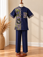 DUALITY - Ensemble pantalon enfant, coloris bleu marine, vue de face