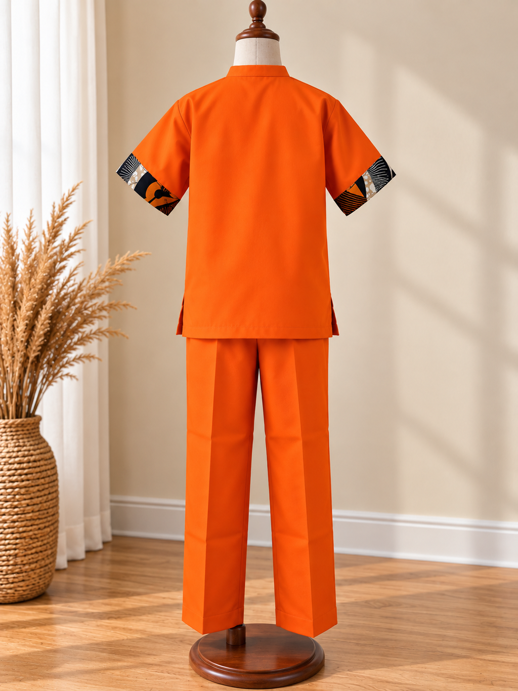 DUALITY - Ensemble pantalon enfant, coloris orange, vue de dos