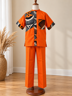 DUALITY - Ensemble pantalon enfant, coloris orange, vue de face