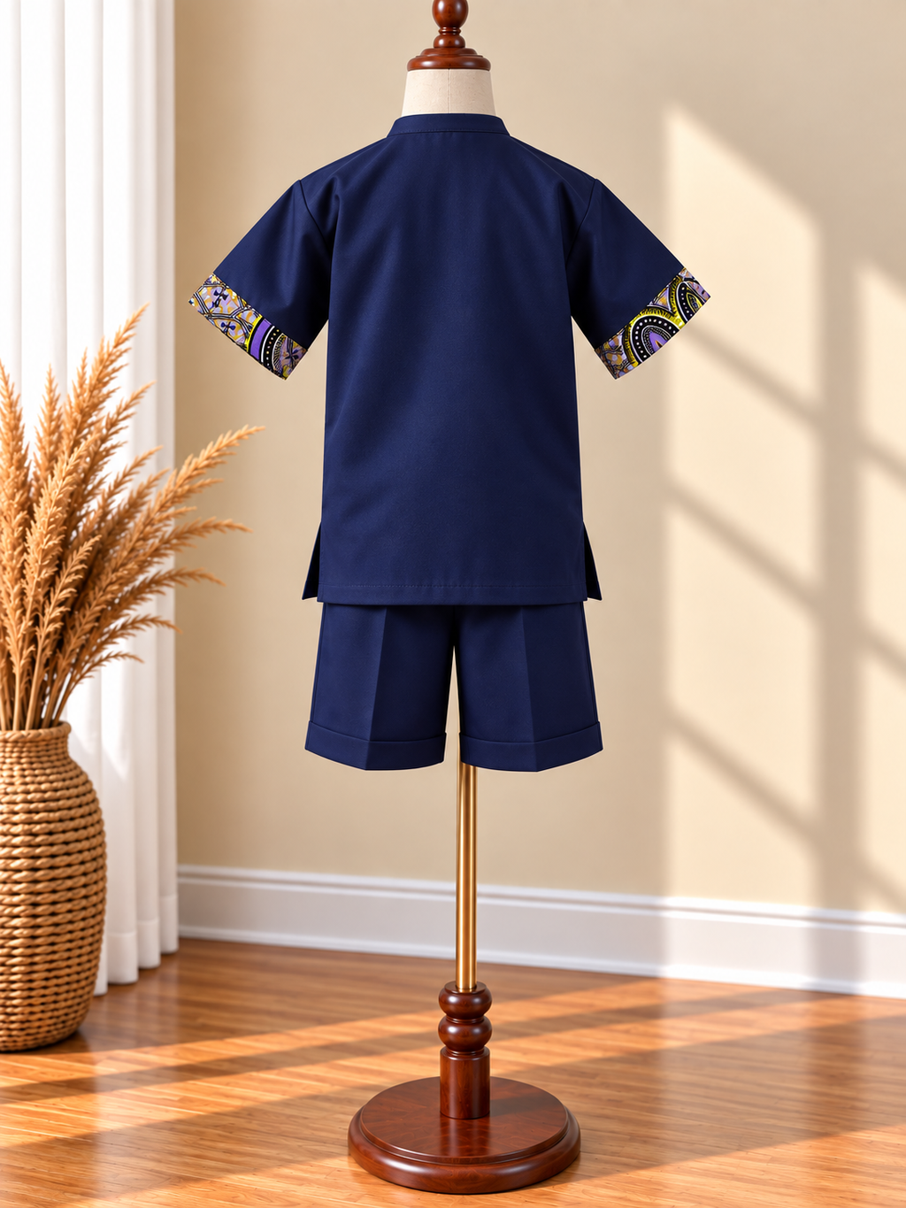 DUALITY - Ensemble short enfant, coloris bleu marine, vue de dos