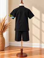 DUALITY - Ensemble short enfant, coloris noir, vue de dos