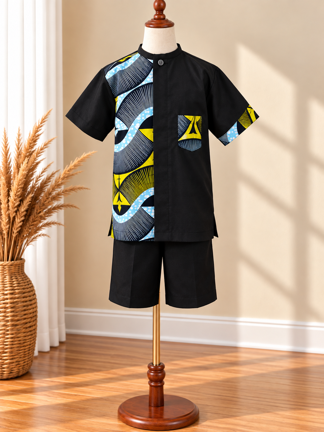 DUALITY - Ensemble short enfant, coloris noir, vue de face